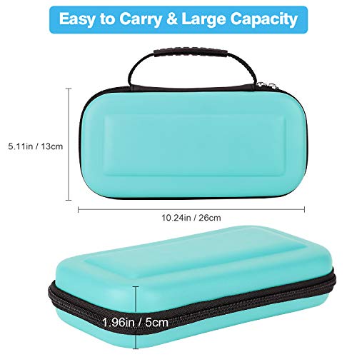 TKOOFN Fundas & Accesorios 9 en 1 Kit para Switch, EVA Estuche + 2 Fundas para Joy-con + 2 Protectores de Pantalla + Estuche Protector + 4 Tapones de Pulgar + Cable USB + Caja de Tarjetas