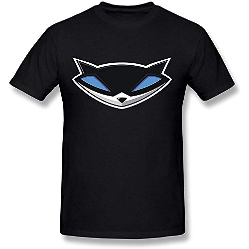 TO Men's Sly Cooper Logo Summer T Shirts Short Sleeve negro S