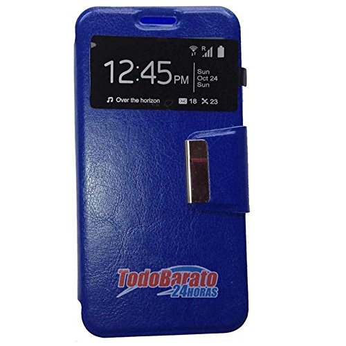 Todobarato24h Funda Libro Ventana Compatible con Samsung Galaxy Grand Neo Plus Azul