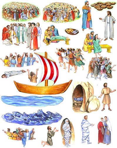 Toggle Size Story & Life of Jesus 13 Bible Stories Set Felt Figures & Flannel Board + Noah's Ark- Precut- Lesson Guide Activity Pages by Story Time Felts