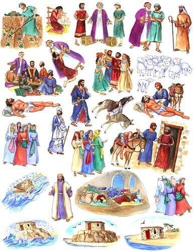 Toggle Size Story & Life of Jesus 13 Bible Stories Set Felt Figures & Flannel Board + Noah's Ark- Precut- Lesson Guide Activity Pages by Story Time Felts