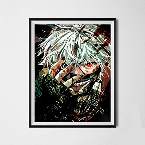 Tokyo Ghost Demon Master Death Ghoul Kaneki Ken - Póster de Anime japonés para decoración de Dormitorio de 20 x 20 cm, Juego de 6, sin Marco