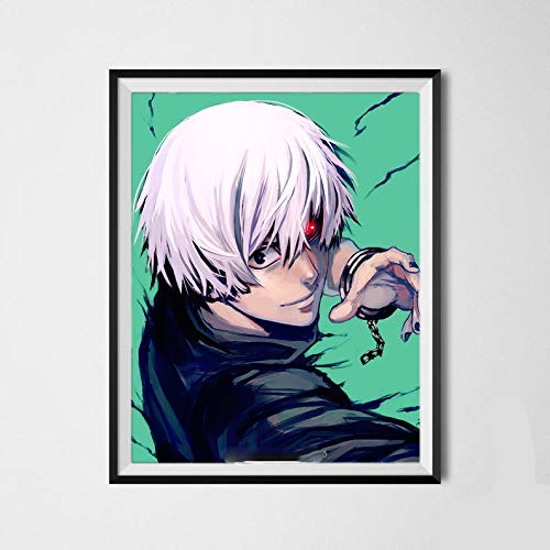 Tokyo Ghost Demon Master Death Ghoul Kaneki Ken - Póster de Anime japonés para decoración de Dormitorio de 20 x 20 cm, Juego de 6, sin Marco