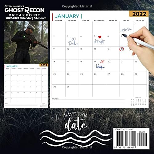 Tom Clạncy’s Ghost Rẹcon Breakpoint: Video Game Calendar 2022 - Games calendar 2022-2023 18 months- Planner Gifts boys girls kids and all Fans (Kalendar Calendario Calendrier).16