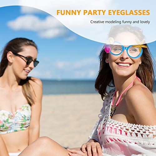 Tomaibaby 5 Piezas Hawaiano Tropical Gafas Luau Tropical para Fiesta Gafas Hawaianas con Temática Hawaiana Accesorios para Cabina de Fotos de Playa para Adultos (Color Mixto)