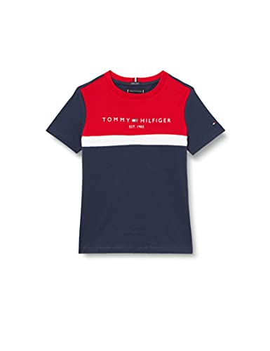 Tommy Hilfiger Camiseta Essential Colorblock S/S, Twilight Navy, 10 Años para Niños
