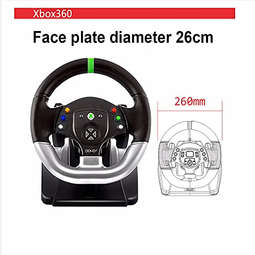 TONG Volante del Juego De Carreras, Simulador De Conducción De 270 °, Volante con Pedal Y Palanca De Engranajes, Adecuado para Xbox 360 / PS 3 / PC XInput & Dinput Modes/Switch/Android