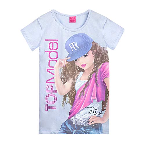 Top Model Niña T-Shirt, Camiseta, Azul, Talla 140, 10 años