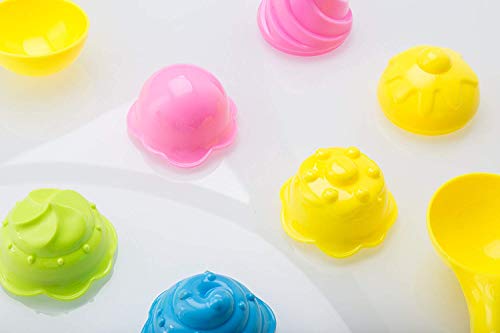 Top Race Juego de moldes para Helados y Pasteles de Arena Beach, Juego de 14 Piezas con Cubo Grande de 9 Pulgadas, Azul o Amarillo (Amarilla)