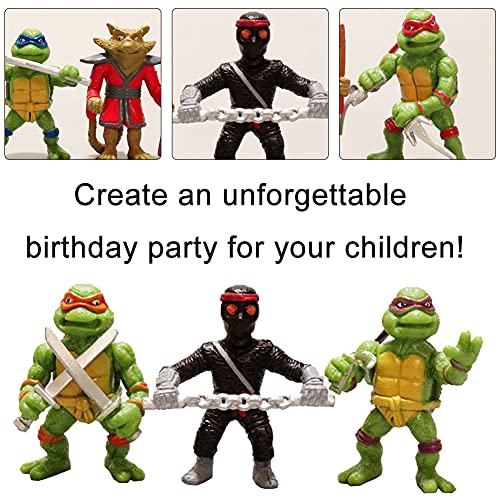 Tortugas Ninja Mutantes Adolescentes, 6Pcs Mini Juego De Figuras Decoración Mutant Turtle Caricatura Cake Topper Para Baby Shower Fiesta De Cumpleaños Suministros Para Adorno De Torta