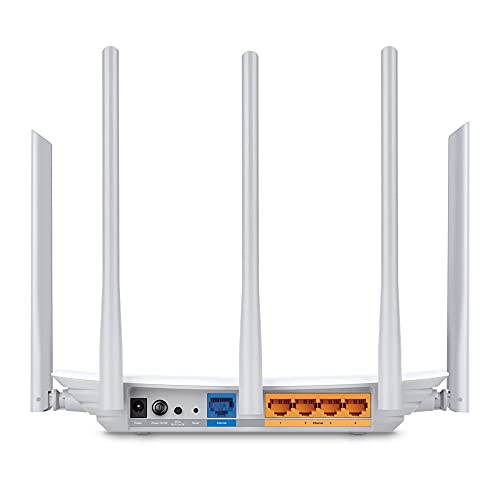 TP-Link Archer C60 - Router Inalámbrico AC1350, Banda Dual 5GHz/2GHz, MU-MIMO 2x2, 5 Antenas Externas, Puerto LAN 4x10/100Mbps, Puerto WAN 1x10/100Mbps, Velocidad 1350Mbps, Control Parental, Blanco
