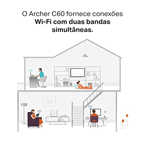 TP-Link Archer C60 - Router Inalámbrico AC1350, Banda Dual 5GHz/2GHz, MU-MIMO 2x2, 5 Antenas Externas, Puerto LAN 4x10/100Mbps, Puerto WAN 1x10/100Mbps, Velocidad 1350Mbps, Control Parental, Blanco
