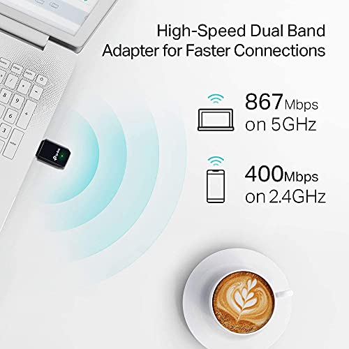 TP-Link Archer T3U - Adaptador Wi-Fi AC1300, Receptor Wi-Fi , Doble Banda 5GHz (867Mbps) y 2GHz(400Mbps), MU-MIMO, USB 3.0, Tamaño Mini