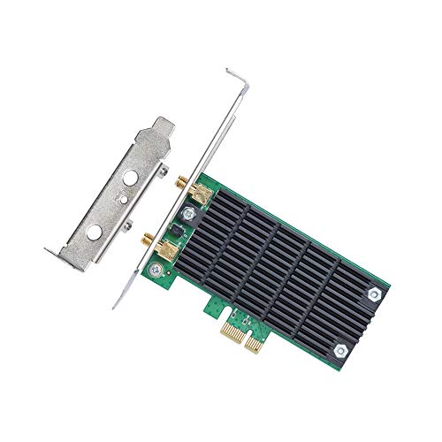 TP-Link ARCHER T4E - Adaptador WiFi AC1200 de Sobremesa PCI Express , Tarjeta de Red, 867 Mbps en 5 GHz, 300 Mbps en 2.4 GHz, 2 Antenas Desmontables, para Raspberry Pi, PC