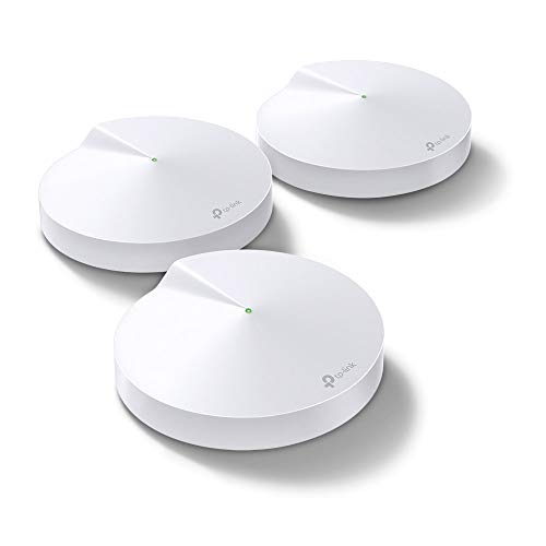 TP-Link Deco M5 (3-Pack) - AC1300 Wi-Fi Mesh, cobertura hasta 500 m², Doble Banda 2.4 GHz/5 GHz, 2 x puertos Gigabit por unidad, CPU de 4 núcleos, función Router y Punto de acceso