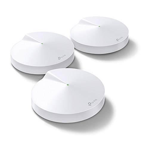 TP-Link Deco M5 (3-Pack) - AC1300 Wi-Fi Mesh, cobertura hasta 500 m², Doble Banda 2.4 GHz/5 GHz, 2 x puertos Gigabit por unidad, CPU de 4 núcleos, función Router y Punto de acceso