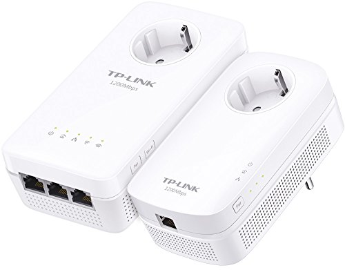 TP-Link TL-WPA8630P 2 PLC - KIT Repetidor de WiFi (WiFi AC1200 Mbps, Extensor, Repetidores de Red, Amplificador de wifi, 3 Puertos, Enchufe, ideal Smart TV, Ps4, Nintendo Switch)