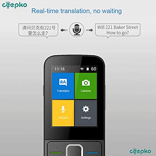 Traduttore Istantaneo Vocal y la Traducción de Fotos, Smart Transformador Portátil Soporta 137 Idiomas para Viajes, Trabajo y Estudio Transfrontales, Compras en el Extranjero, ECC