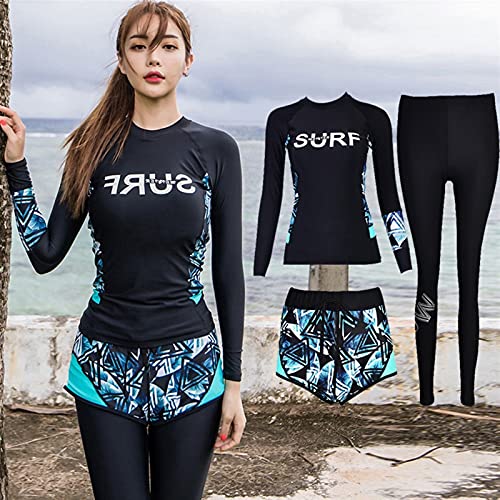 Traje De Neopreno Agregar Fertilizante Traje De Buceo 3-PC Conjunto De Manga Larga Elástica Sacre De Sol Sailboat Canoa Natación MUMUJIN (Size : L)