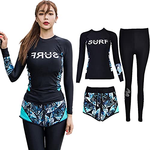 Traje De Neopreno Agregar Fertilizante Traje De Buceo 3-PC Conjunto De Manga Larga Elástica Sacre De Sol Sailboat Canoa Natación MUMUJIN (Size : L)