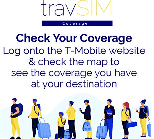travSIM - Tarjeta SIM de USA (Tarjeta SIM de T-Mobile) Válida por 10 Días - Datos móviles 3G 4G LTE de 50GB – Estados Unidos Tarjeta SIM T-Mobile de US (Funciona en Canadá y México, 5GB Combinados)