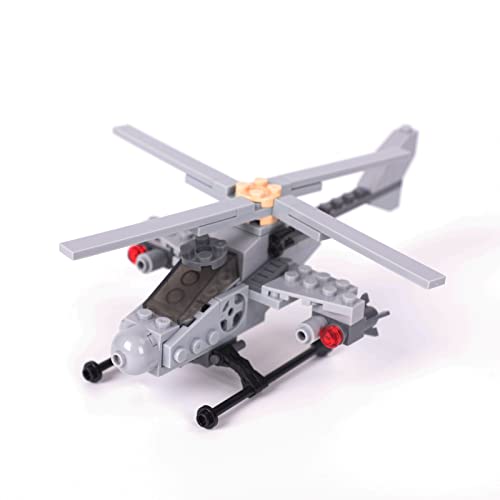 TRCS Juego de 175 armas militares con helicóptero para minicaballeros, figuras de soldados, policía SWAT, WW2, escena militar de batalla, compatible con Lego