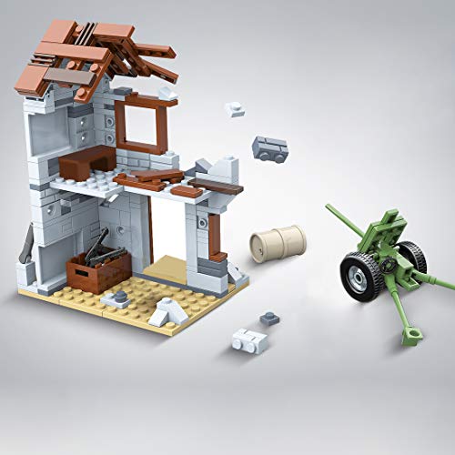 TRCS WW2 - Juego de accesorios para escenas militares, juego de piezas de construcción para la policía SWAT, minifiguras de soldados, casa modular compatible con Lego