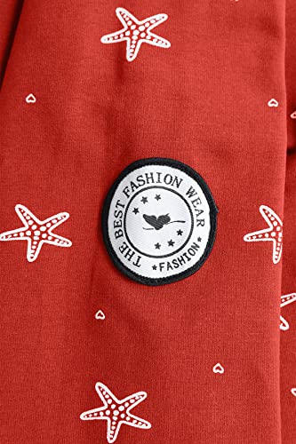 TrendiMax Sudadera con Capucha Chaqueta Cremallera Casual Otoño Invierno Hoody Sweatjacket Deporte Rojo M