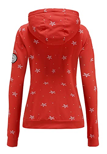 TrendiMax Sudadera con Capucha Chaqueta Cremallera Casual Otoño Invierno Hoody Sweatjacket Deporte Rojo M