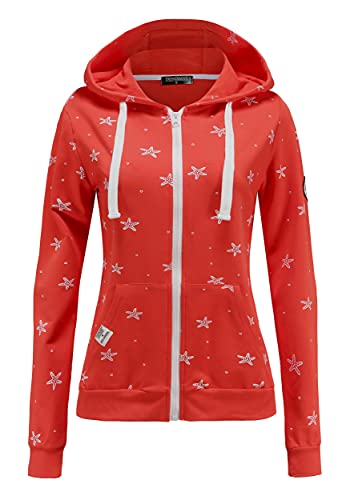TrendiMax Sudadera con Capucha Chaqueta Cremallera Casual Otoño Invierno Hoody Sweatjacket Deporte Rojo M