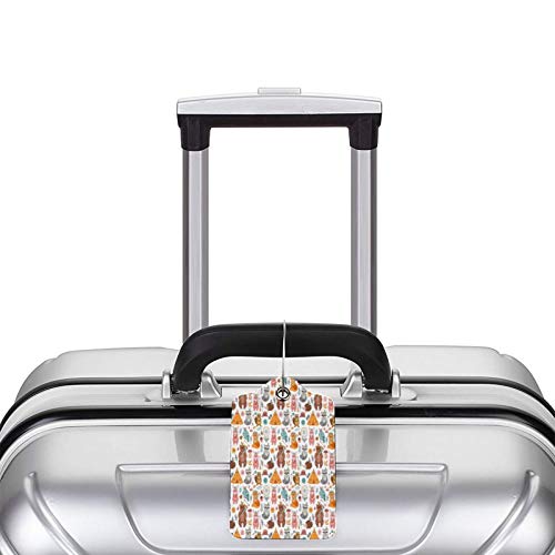 Tribal Zoo - Juego de etiquetas de piel para maleta, accesorios de viaje