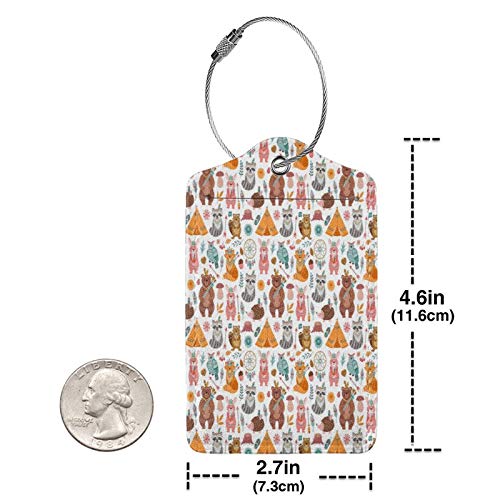 Tribal Zoo - Juego de etiquetas de piel para maleta, accesorios de viaje