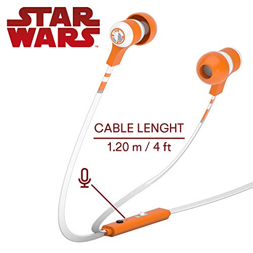 Tribe Star Wars - Auriculares in-ear con cable y micrófono I In-Ear estéreo para para Iphone, Android, Movil, PS4, XBOX, PC, Computador - diseño BB8