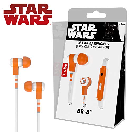 Tribe Star Wars - Auriculares in-ear con cable y micrófono I In-Ear estéreo para para Iphone, Android, Movil, PS4, XBOX, PC, Computador - diseño BB8