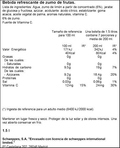 Trina Bebida Sin Gas de Limón, Refresco Bajo en Calorías - Botella 1,5L