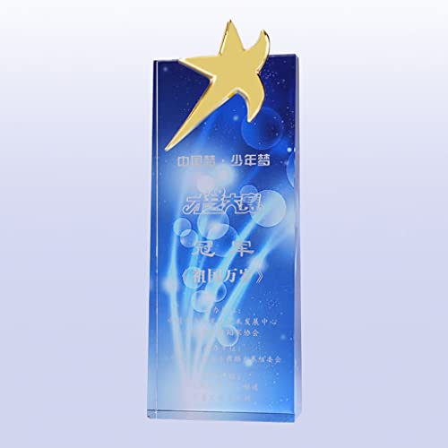 Trofeos de Cristal, Texto Grabado Gratis, impresión en Color Premios de Corona Creativa, Ceremonia Personalización (Color : A, Size : 20 * 8cm)