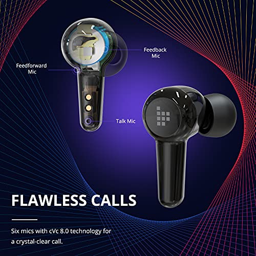 Tronsmart Apollo Air ANC Auriculares Bluetooth 5.2, Cancelación Activa de Ruido, Mini Auriculares Inalambricos con 6 Micrófonos, Qualcomm Chip QCC3046, 20 Horas de Reproducción, IPX45 Waterproof