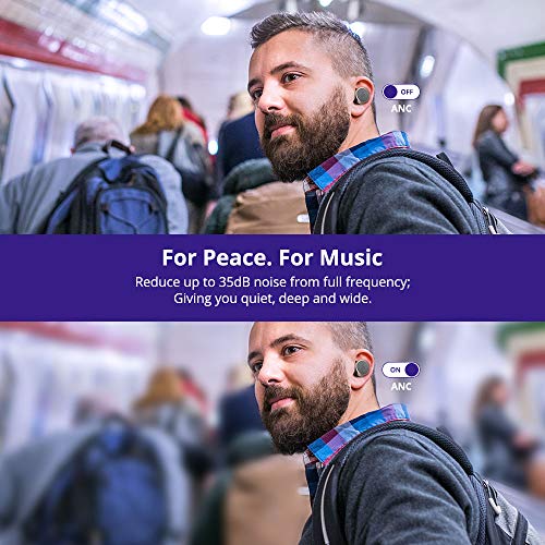 Tronsmart Apollo Bold ANC Auriculares Bluetooth 5.0, Cancelación Activa de Ruido, Qualcomm Chip QCC5124, Mini Auriculares Inalámbricos con 6 Micrófonos, 30 Horas de Reproducción, IPX45 Waterproof