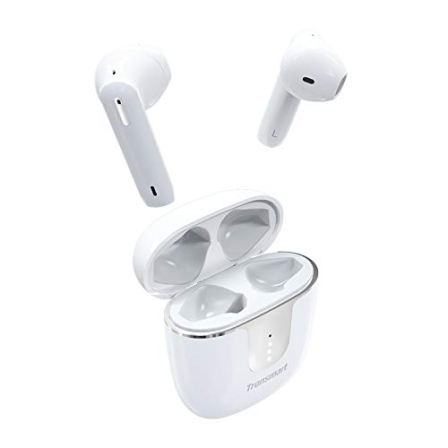 Tronsmart Onyx Ace Auriculares inalámbricos Bluetooth 5.0, Wireless In-Ear Earbuds con 4 micrófonos, Cancelación de Ruido CVC 8.0, Audio Qualcomm aptX, 24H Reproducción, Asistente de Voz-Blanco