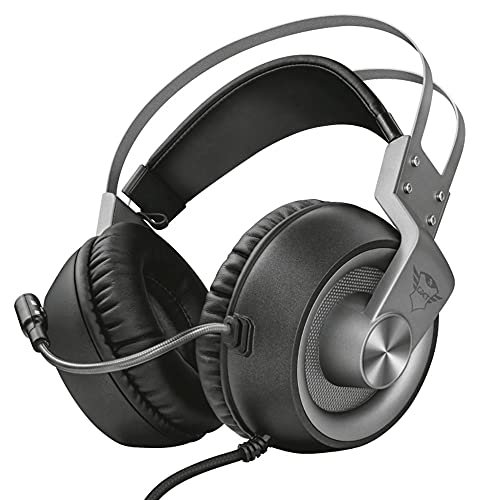 Trust Cascos Gaming GXT 430 Ironn Auriculares Gamer con Micrófono Flexible, Potentes Unidades Acústicas de 50 mm, Cable de Goma, para PS4, PS5, PC, Nintendo Switch, Xbox One, Xbox Series X - Negro