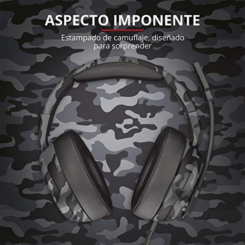 Trust Cascos Gaming GXT 433K Pylo Auriculares Gamer con Micrófono Plegable, Altavoces Activos de 50 mm, Cable Trenzado, para PS4, PS5, PC, Nintendo Switch, Xbox One, Xbox Series X - Negro Camuflaje Trust Cascos Gaming GXT 433K Pylo Auriculares Gamer con Micrófono Plegable, Altavoces Activos de 50 mm, Cable Trenzado, para PS4, PS5, PC, Nintendo Switch, Xbox One, Xbox Series X - Negro Camuflaje