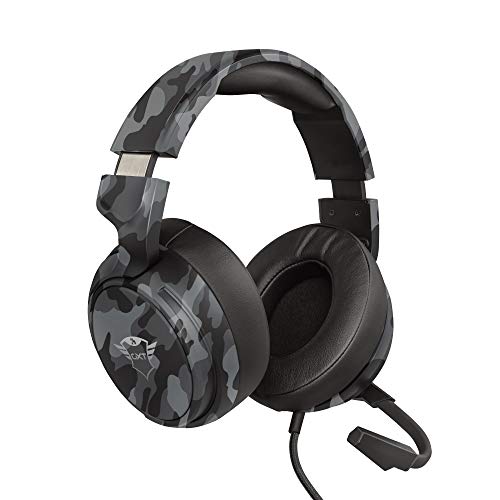 Trust Cascos Gaming GXT 433K Pylo Auriculares Gamer con Micrófono Plegable, Altavoces Activos de 50 mm, Cable Trenzado, para PS4, PS5, PC, Nintendo Switch, Xbox One, Xbox Series X - Negro Camuflaje