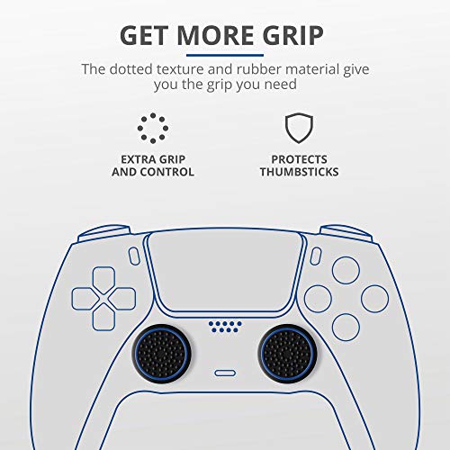 Trust Gaming GXT 266 4 Paquete / 2 Par Analog Controller Silicona Palo Grips Cap Joystick Thumb Grips Funda para Mando PS5/DualSense, Playstation 5, Negro