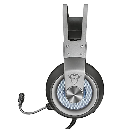 Trust GXT 4376 - Ruptor Auriculares Gaming con Unidades acústicas de 50 mm, Sonido Envolvente 7.1 e iluminación, Gris