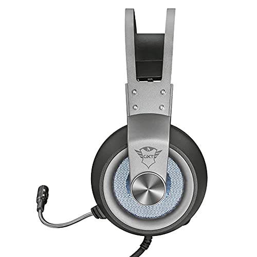 Trust GXT 4376 - Ruptor Auriculares Gaming con Unidades acústicas de 50 mm, Sonido Envolvente 7.1 e iluminación, Gris