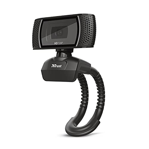 TRUST Webcam con MICROFONO TRINO Video HD 720P con Boton para Foto 8 MGPX USB Negra