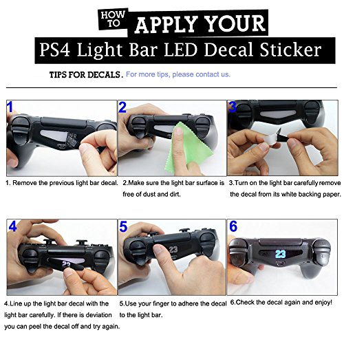 TS Trade 40 Unids LED Light Bar Cover Decal Skin Sticker para Playstation 4 PS4 Controller