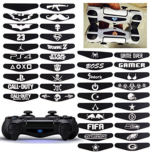 TS Trade 40 Unids LED Light Bar Cover Decal Skin Sticker para Playstation 4 PS4 Controller