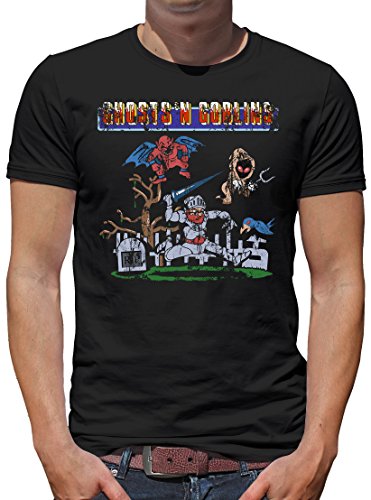 TShirt-People Ghost N Goblins Arcade Gamer - Camiseta para hombre Negro XXXXL