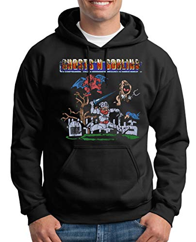 TShirt-People Ghost N Goblins Arcade Gamer - Sudadera con capucha para hombre negro L